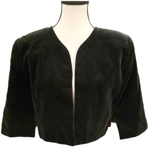 Vintage‎ 80s La Difference Black Velvet Bolero – Split Open Shoulder – Size S
